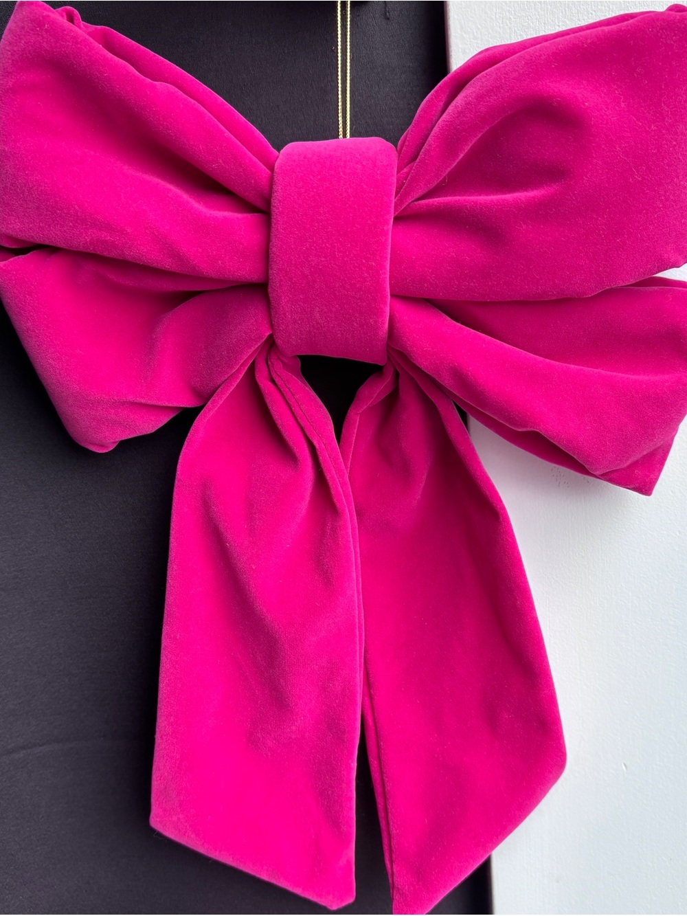 Bold Large Fuchsia Pink Velvet Bow Hair Clip Decor